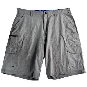 NWT Iron Co Men’s Hybrid Cargo Shorts Sz 40 Heather Gray Stretch Performance 11”